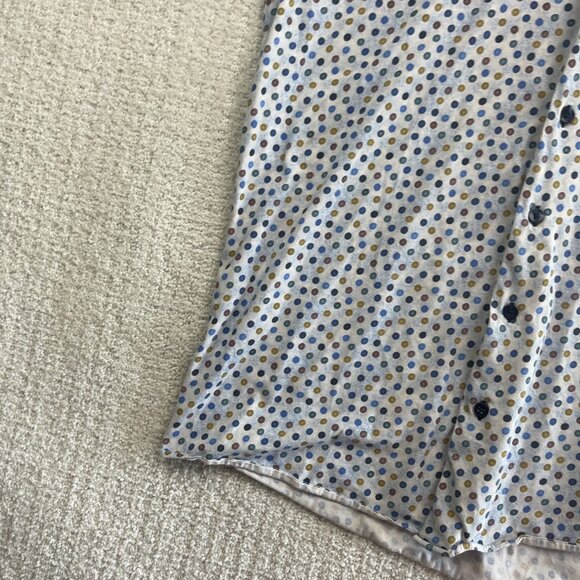 7 Downie St Mens Sz L Short Sleeve Button Up Shirt Multicolor Polka Dots AOP - Picture 6 of 14